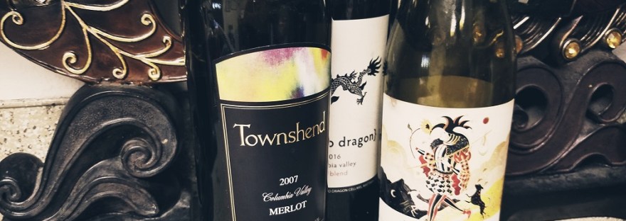 wine bottles on kitchen counter