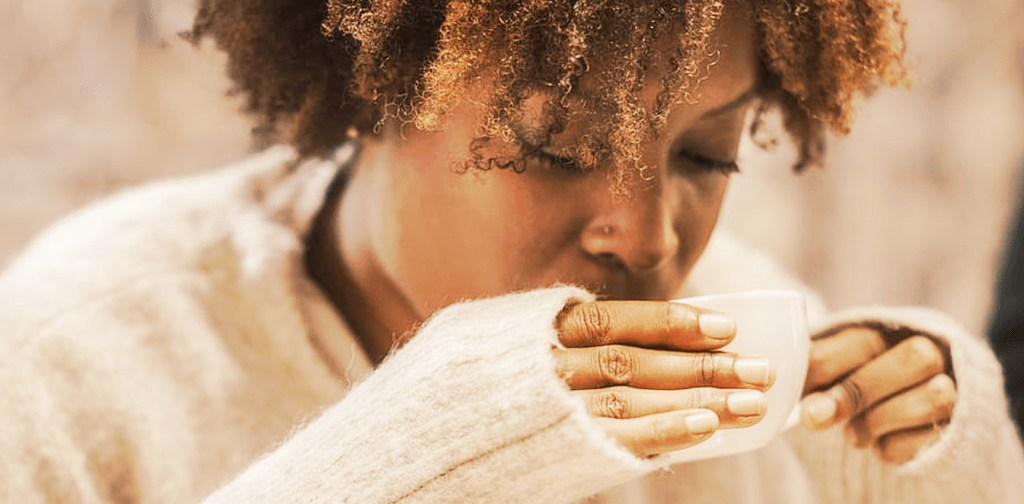 woman drinking tea